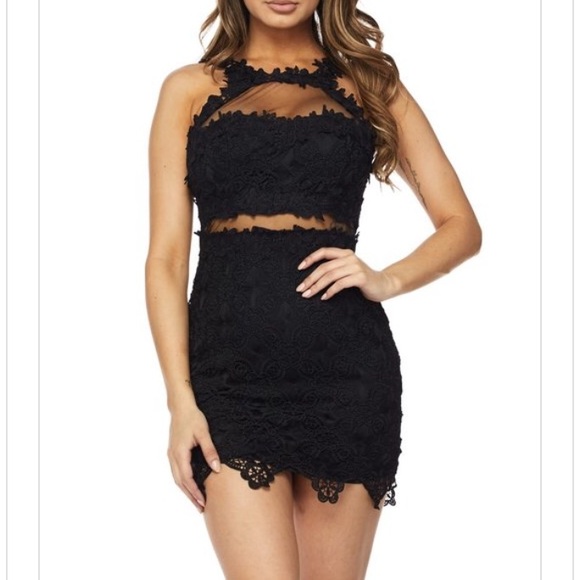 Dresses & Skirts - Black lace mini dress